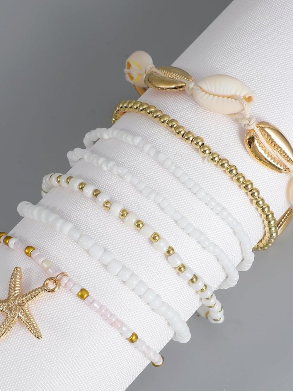 7PCS Boho Shell Ankle Bracelet Shell Beaded Ankle Bracelets for Women, Summer Be - Picture 5 of 8